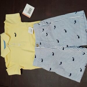 Little Me Whale Short Set